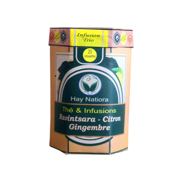 INFUSION "TRIO": RAVINTSARA  - CITRON - GINGEMBRE
